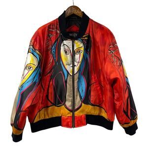 Braetan Picasso Style Bomber Jacket Large Vintage